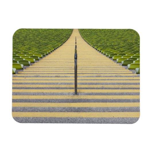 Magnet Flexible Escalier du stade entre rangées de sièges verts (Horizontal)