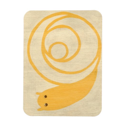 Magnet Flexible Escargot jaune sur Arrière - plan crème (Vertical)