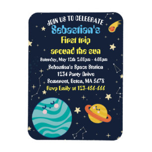 Magnet Flexible Espace 1er Anniversaire Premier Voyage Autour Du S