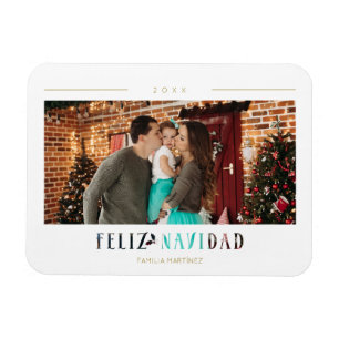 Magnet Flexible Espagnol Feliz Navidad Typographie moderne Photo