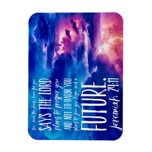 Magnet Flexible Espoir Prospérité Bible Verse Écriture Chrétienne (Vertical)