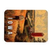 Magnet Flexible Esprit patriotique rétro Iowa - Coeur Americana (Horizontal)