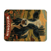 Magnet Flexible Esprit patriotique vintage du Wisconsin (Horizontal)