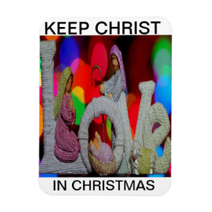 Magnet Flexible Essence de Noël avec l'amour de la nativité scène
