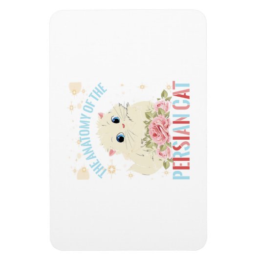 Magnet Flexible esthétique du chat, L'anatomie du chat perse (Vertical)
