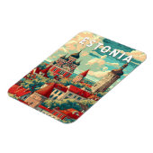 Magnet Flexible Estonie Illustration Travel Art Vintage (Côté Gauche)