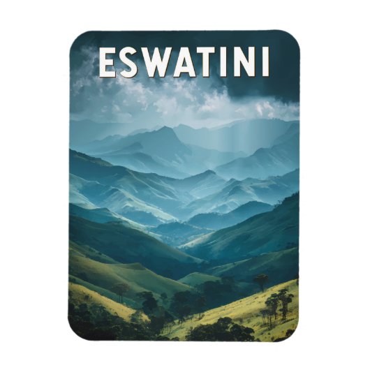 Magnet Flexible Eswatini Illustration Voyage Art Vintage (Vertical)