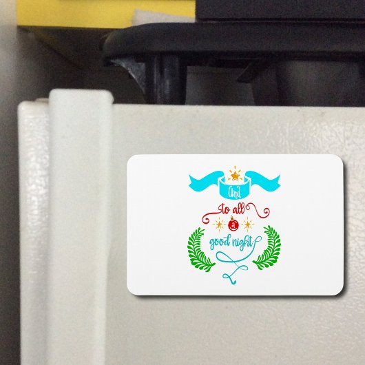 Magnet Flexible Et À Tous Bonne Nuit Noël, Typographie, ZSG