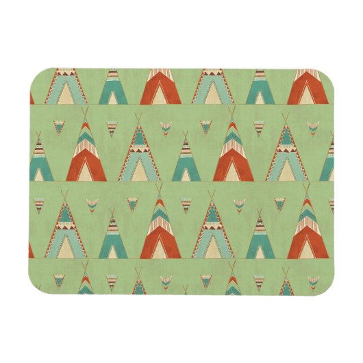 Magnet Flexible Étape Geo Sud-Ouest | Motif Teepee vert (Horizontal)