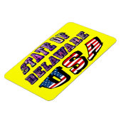 Magnet Flexible Etat du Delaware USA Photo & Flag Text (Côté Gauche)