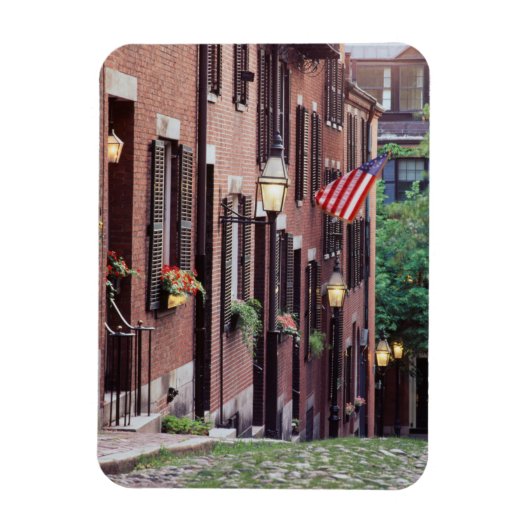 Magnet Flexible États-Unis, Massachusetts, Boston, Maisons le long (Vertical)