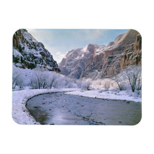 Magnet Flexible États-Unis, Utah, Zion NP. Neige fraîche sur le ca