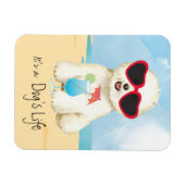 Magnet Flexible Été Bichon Frise (Horizontal)