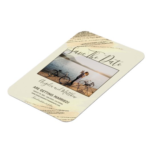 Magnet Flexible Étincelle De Parties scintillant Or Brown Moderne (Côté Gauche)