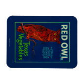 Magnet Flexible Étiquette végétal de la Chouette rouge (Horizontal)