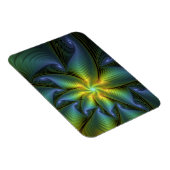 Magnet Flexible Etoile Abstraite, Bleu brillant Vert Or Fractal Ar (Côté Droit)