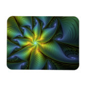 Magnet Flexible Etoile Abstraite, Bleu brillant Vert Or Fractal Ar (Horizontal)