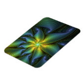 Magnet Flexible Etoile Abstraite, Bleu brillant Vert Or Fractal Ar (Côté Gauche)