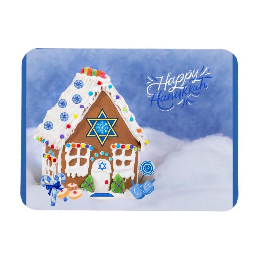 Magnet Flexible Étoile Hanoukka moderne de David Gingerbread House (Horizontal)