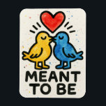Magnet Flexible Être inséparables coeur mariage anniversaire<br><div class="desc">Meant To Be inséparables oiseaux amoureux de style aquarelle,  design romantique,  cadeau d'anniversaire,  félicitations mariages,  femme d'anniversaire,  couple oiseaux,  coeurs,  vêtements romantiques,  étape d'amour.</div>