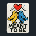 Magnet Flexible Être inséparables coeur mariage anniversaire<br><div class="desc">Meant To Be inséparables oiseaux amoureux de style aquarelle,  design romantique,  cadeau d'anniversaire,  félicitations mariages,  femme d'anniversaire,  couple oiseaux,  coeurs,  vêtements romantiques,  étape d'amour.</div>