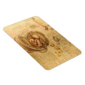 Magnet Flexible Étude du foetus de bébé par Leonardo da Vinci (Côté Droit)