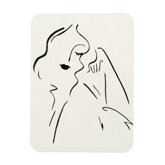 Magnet Flexible Étude simple - Croquis d'une dame (Vertical)