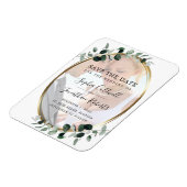 Magnet Flexible Eucalyptus Gold Photo Wedding Enregistrer la date (Côté Gauche)