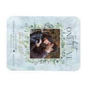 Magnet Flexible Eucalyptus Marbre photo mariage Enregistrer la dat (Horizontal)