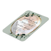 Magnet Flexible Eucalyptus Sage photo mariage Enregistrer la date (Côté Gauche)