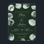 Magnet Flexible Eucalyptus Vert Muet Écrit Mariage moderne<br><div class="desc">Verdure et Eucalyptus scénarisé Moderne Faire-part de mariage Raffiné Aquarelle Muté - Sombre</div>