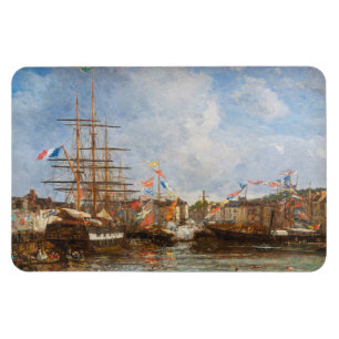 Magnet Flexible Eugene Boudin - Festival dans le port de Honfleur