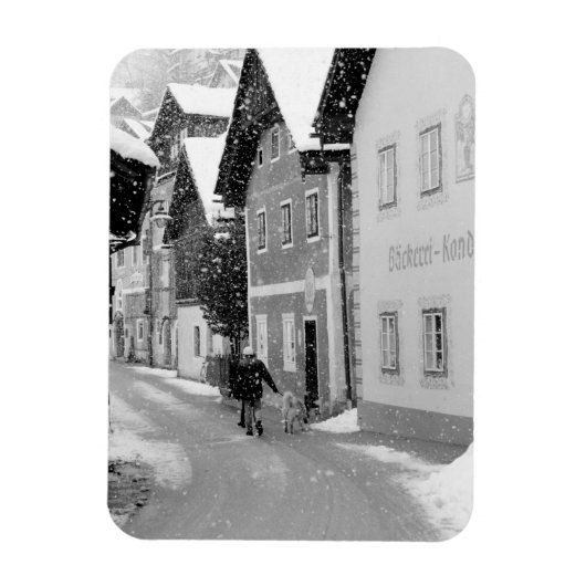 Magnet Flexible Europe, Autriche, Hallstat. Rue enneigée (Vertical)