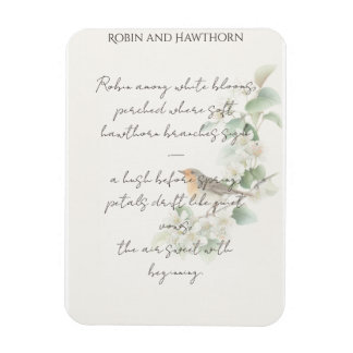 Magnet Flexible European Robin & Hawthorn – Editable Botanical Wed