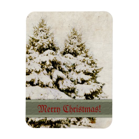 Magnet Flexible Evergreens d'hiver Vintages (Vertical)