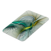 Magnet Flexible Évolution fractale, art abstrait turquoise doré (Côté Gauche)