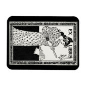 Magnet Flexible Ex libris art nouveau (Horizontal)