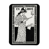 Magnet Flexible Ex libris art nouveau (Vertical)