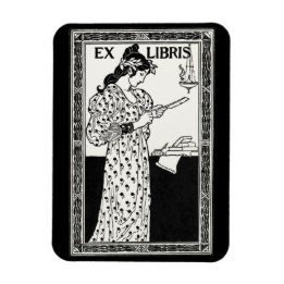 Magnet Flexible Ex libris art nouveau