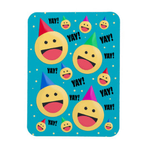 Magnet Flexible Excité Happy YAY Emojis dans les fêtes Casquettes