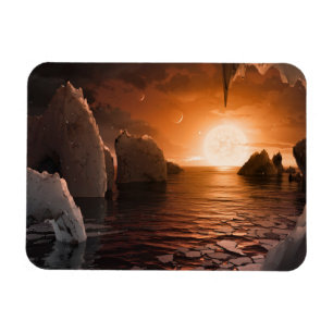 Magnet Flexible Exoplanet Trappist-1f De Son Côté Nocturne Icy.