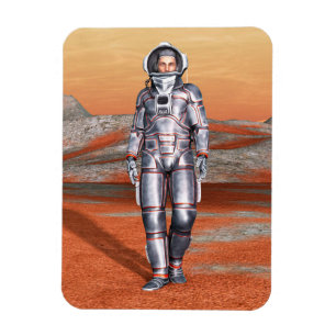 Magnet Flexible Explorateur de Mars Astronaute Planète Alien Art S