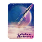 Magnet Flexible Explorez l'univers Affiche rétro de l'espace (Vertical)