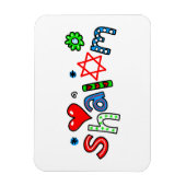 Magnet Flexible Expression de texte de bienvenue Shalom (Vertical)