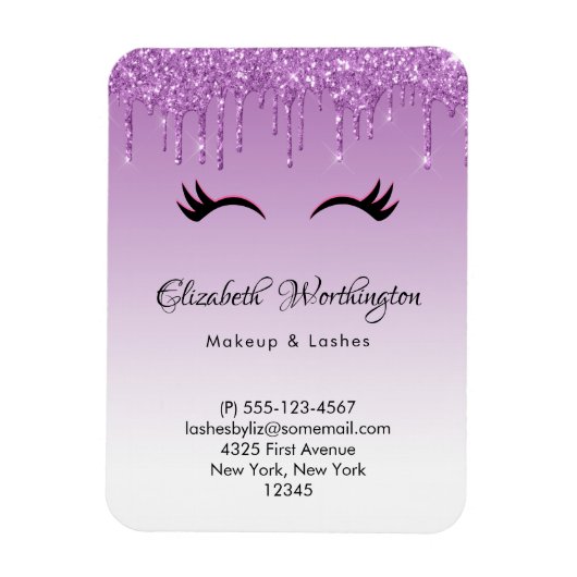 Magnet Flexible Eyelashes rose et noir élégant sur Parties scintil (Vertical)