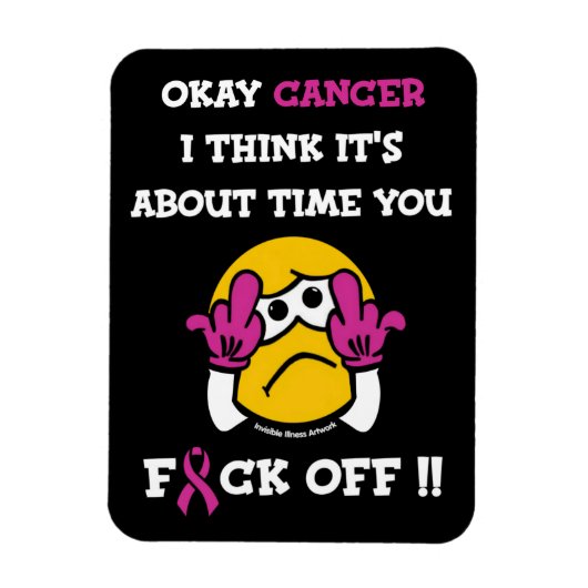 Magnet Flexible F#CK OFF...Cancer du sein (Vertical)