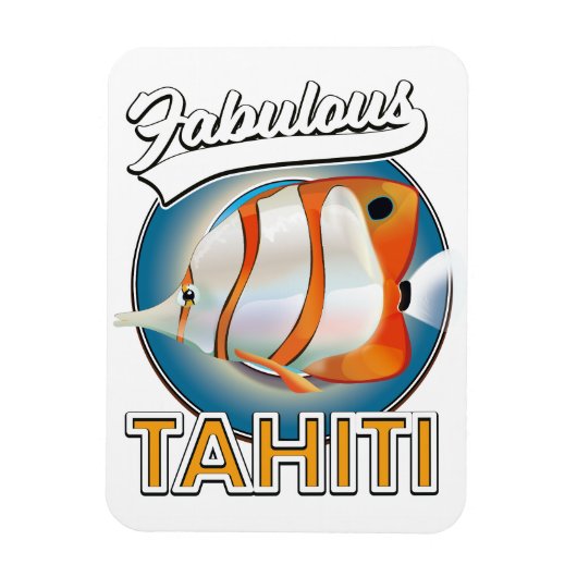 Magnet Flexible fabuleux logo rétro Tahiti (Vertical)