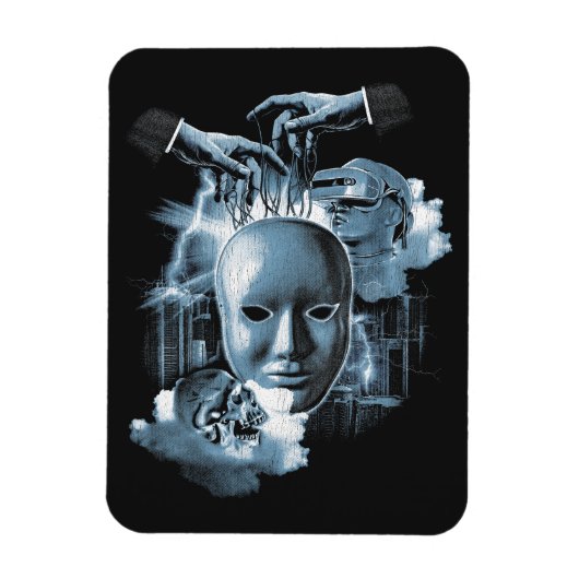Magnet Flexible Faceless - Techno-Goth Streetwear Design (Vertical)