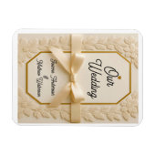 Magnet Flexible Faire invitation de mariage crème et or (Horizontal)
