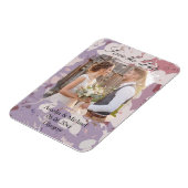Magnet Flexible Faire part abstrait rose Fleurs (Côté Gauche)